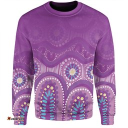 Amazing Aussie Australia Aboriginal Custom Purple Aboriginal Dot Sweatshirt