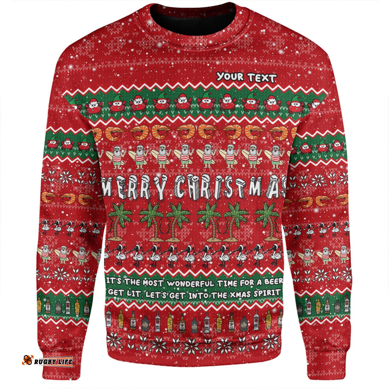 Australia Christmas Custom Sweatshirt - Aussie Ugly Christmas Let's Get Lit Sweatshirt