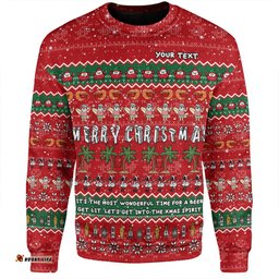 Australia Christmas Custom Sweatshirt - Aussie Ugly Christmas Let's Get Lit Sweatshirt