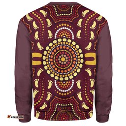 Amazing Aussie Australia Aboriginal Inspired Aboriginal Footprint Art Sweatshirt