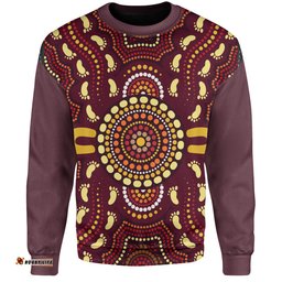 Amazing Aussie Australia Aboriginal Inspired Aboriginal Footprint Art Sweatshirt