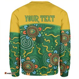 Amazing Aussie Australia Aboriginal Custom Green Painting With Aboriginal Inspired Dot Sweatshirt