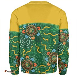Amazing Aussie Australia Aboriginal Custom Green Painting With Aboriginal Inspired Dot Sweatshirt
