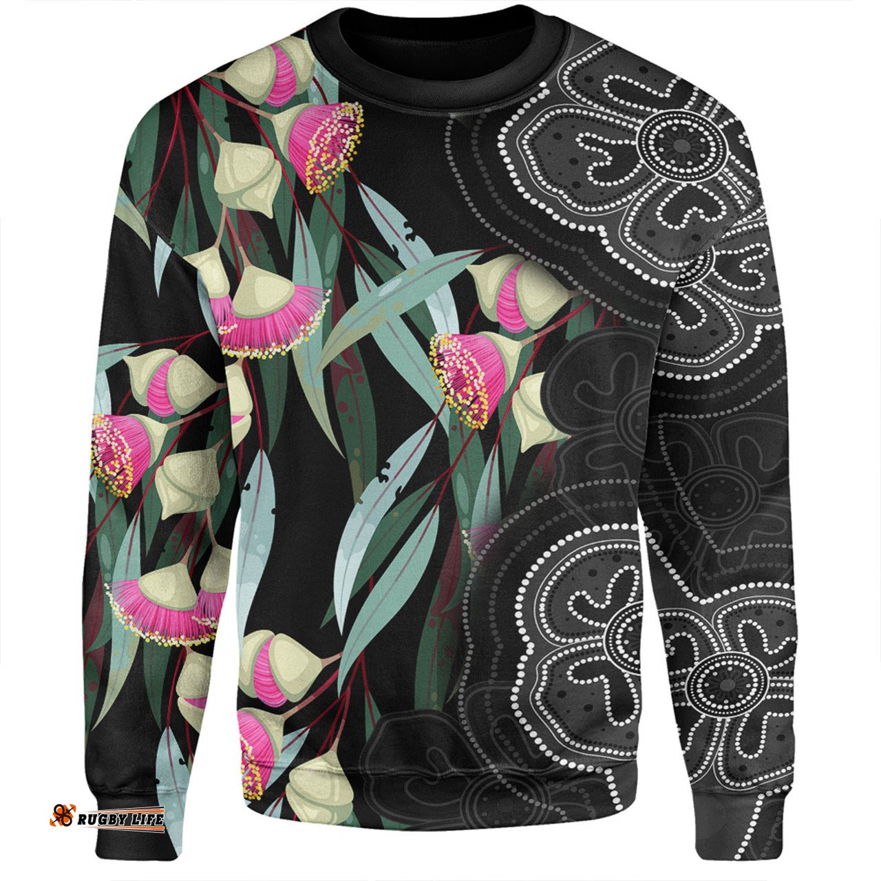 Amazing Aussie Australia Aboriginal Seamless Pattern With Eucalyptus Flower Sweatshirt