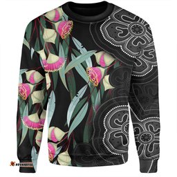 Amazing Aussie Australia Aboriginal Seamless Pattern With Eucalyptus Flower Sweatshirt