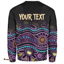 Amazing Aussie Australia Aboriginal Custom Purple Dot In Aboriginal Style Sweatshirt