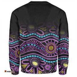 Amazing Aussie Australia Aboriginal Custom Purple Dot In Aboriginal Style Sweatshirt