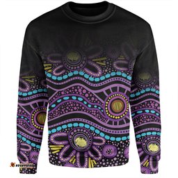 Amazing Aussie Australia Aboriginal Custom Purple Dot In Aboriginal Style Sweatshirt