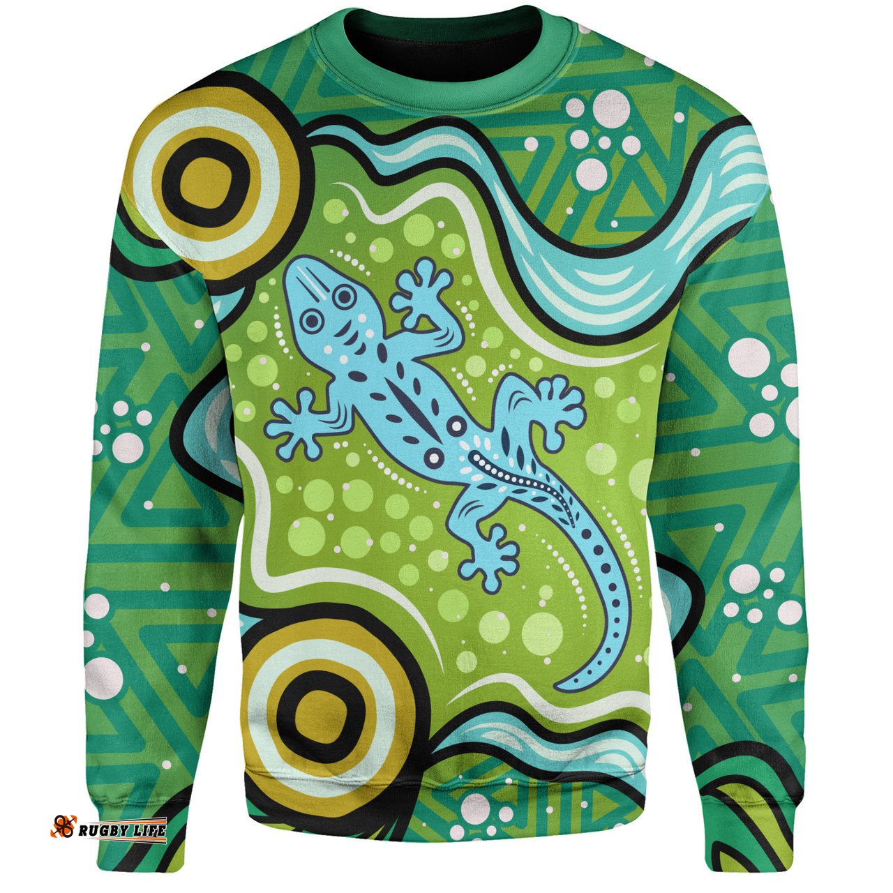 Amazing Aussie Australia Aboriginal Inspired Aboriginal Goanna Art Sweatshirt