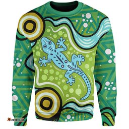 Amazing Aussie Australia Aboriginal Inspired Aboriginal Goanna Art Sweatshirt