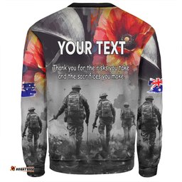 Amazing Aussie Australia Anzac Day Custom Thank You For The Risks You Take Sweatshirt