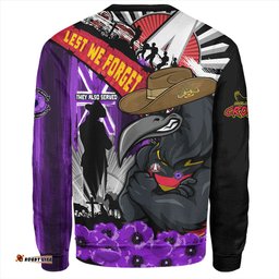 Amazing Aussie Adelaide Crows ANZAC Day Honor Purple Valor And Spirit Sweatshirt