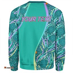 Amazing Aussie Australia Aboriginal Custom Turquoise Dot Dreamtime Sweatshirt