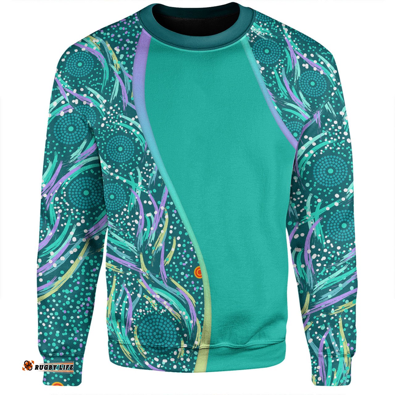 Amazing Aussie Australia Aboriginal Custom Turquoise Dot Dreamtime Sweatshirt