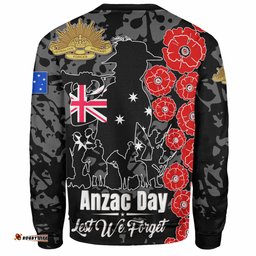 Amazing Aussie Australia Anzac Custom Lest We Forget Black Style Sweatshirt