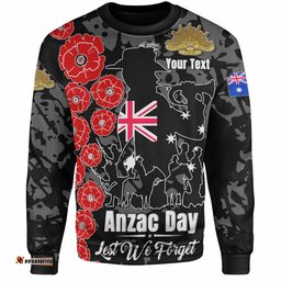 Amazing Aussie Australia Anzac Custom Lest We Forget Black Style Sweatshirt