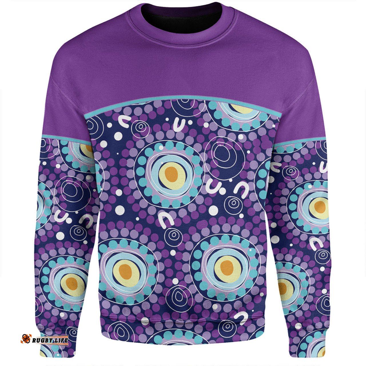 Amazing Aussie Australia Aboriginal Custom Purple Abstract Seamless Pattern With Aboriginal Inspired Sweatshirt