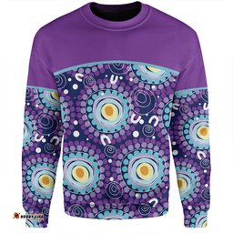 Amazing Aussie Australia Aboriginal Custom Purple Abstract Seamless Pattern With Aboriginal Inspired Sweatshirt