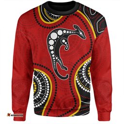 Australia Sweatshirt Aboriginal Art With Kangaroo