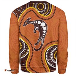 Australia Sweatshirt Aboriginal Art With Kangaroo