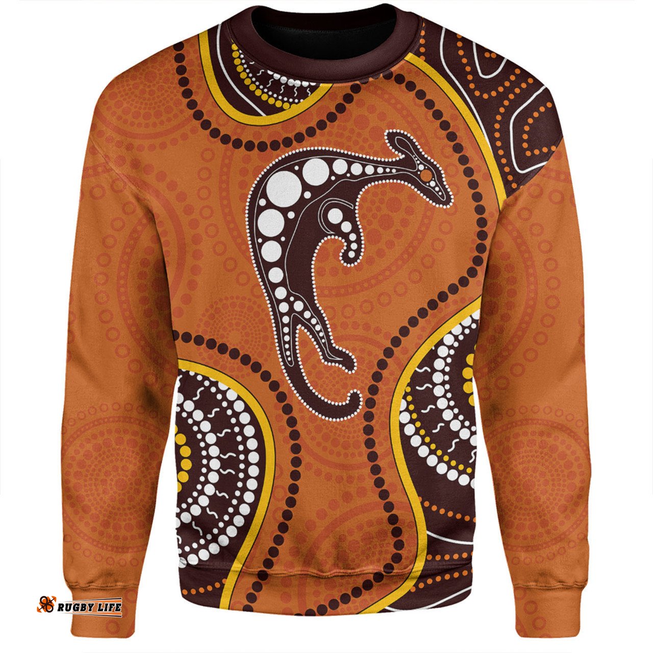 Australia Sweatshirt Aboriginal Art With Kangaroo