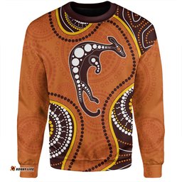 Australia Sweatshirt Aboriginal Art With Kangaroo