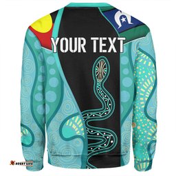 Amazing Aussie Australia Aboriginal Custom Turquoise Indigenous Rainbow Serpent Inspired Sweatshirt