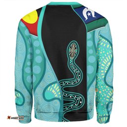 Amazing Aussie Australia Aboriginal Custom Turquoise Indigenous Rainbow Serpent Inspired Sweatshirt