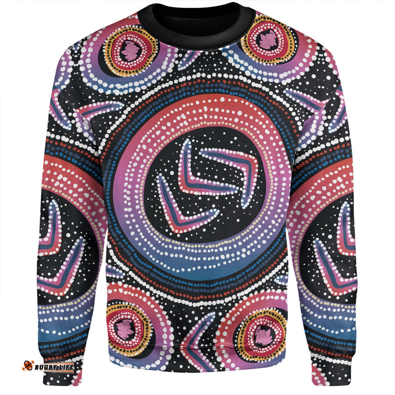 Australia Aboriginal Sweatshirt - Aboriginal Boomerang Dot Art Sweatshirt