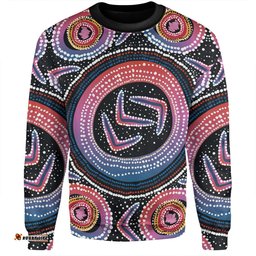 Australia Aboriginal Sweatshirt - Aboriginal Boomerang Dot Art Sweatshirt