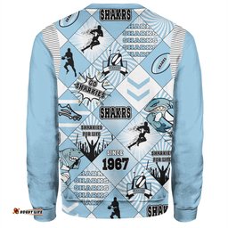 Cronulla-Sutherland Sharks Sweatshirt - Argyle Patterns Style Tough Fan Rugby For Life