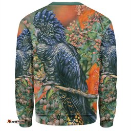 Australia Black Cockatoo  Sweatshirt - Black Cockatoo and Flowering Gum Sweatshirt