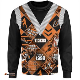 Wests Tigers Sweatshirt - Argyle Patterns Style Tough Fan Rugby For Life