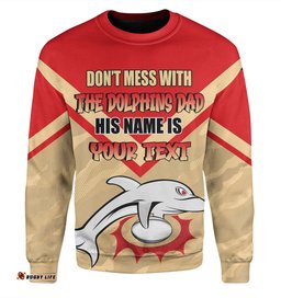 Redcliffe Dolphins Father's Day Sweatshirt - Screaming Dad and Crazy Fan
