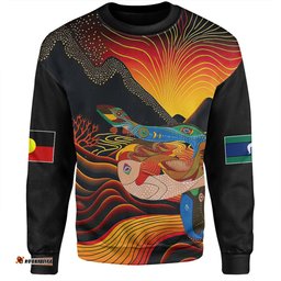 Amazing Aussie Australia Aboriginal Custom Rainbow Serpent In Aboriginal Dreaming Art Inspired Sweatshirt