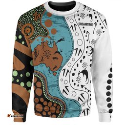Amazing Aussie Australia Aboriginal Custom Aussie Indigenous Hunting Season With Kangaroo Dot Art Sweatshirt