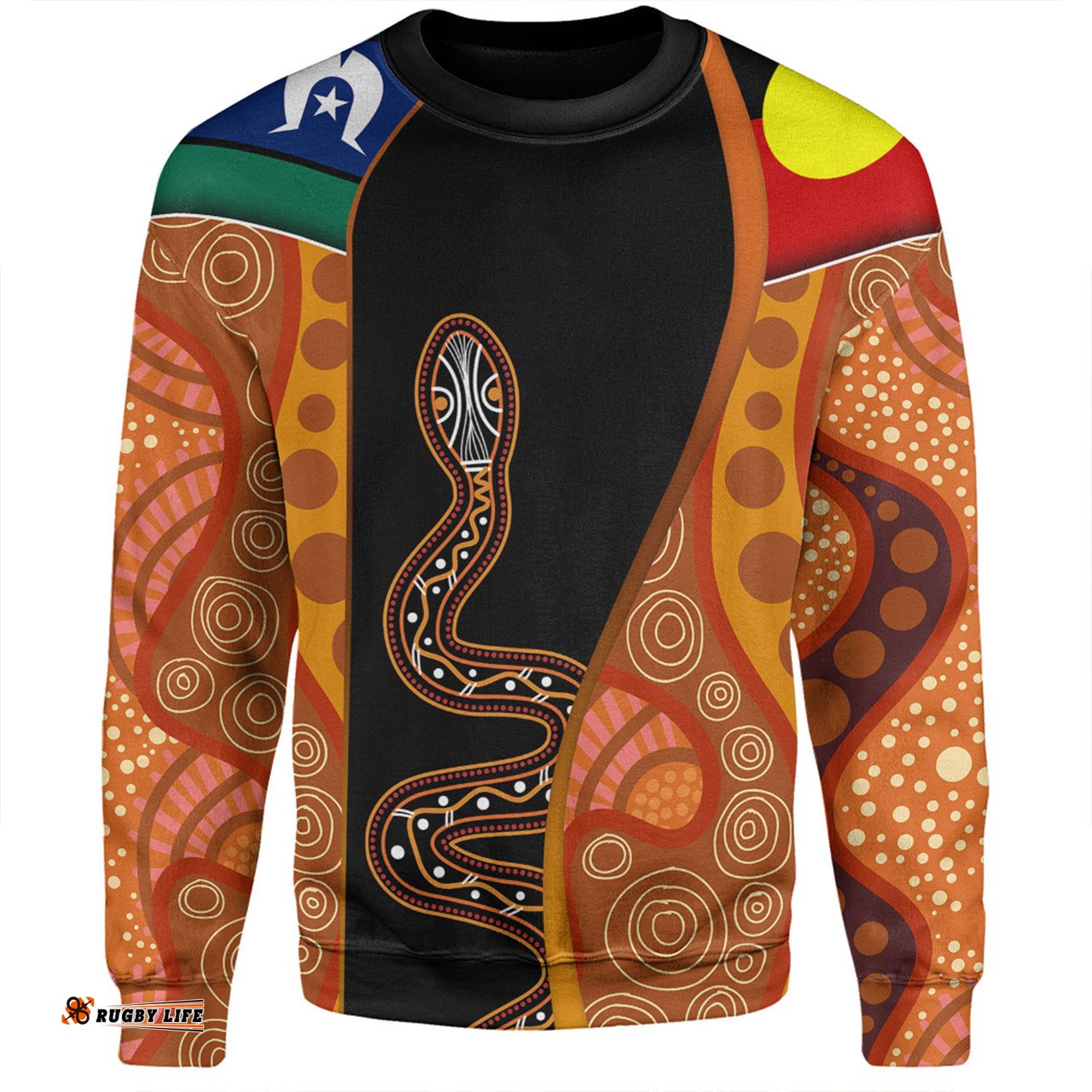 Amazing Aussie Australia Aboriginal Custom Indigenous Rainbow Serpent Inspired Sweatshirt