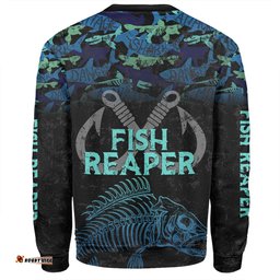Australia Fishing Custom Sweatshirt - Fish Reaper Fish Skeleton Blue Sweatshirt