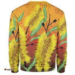 Amazing Aussie Australia Aboriginal Aboriginal Art Of Yellow Bottle Brush Plant Sweatshirt