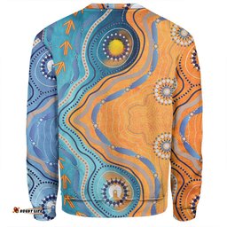 Amazing Aussie Australia Aboriginal Indigenous Beach Dot Painting Art Sweatshirt