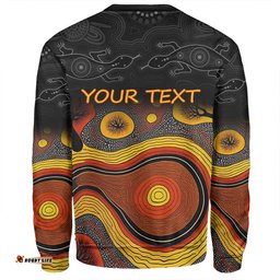 Amazing Aussie Australia Aboriginal Custom Dreaming Trees And Goanna In Dot Pattern Sweatshirt