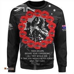 Amazing Aussie Australia Anzac Day Lest We Forget Battlefields Remembered Sweatshirt