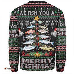 Amazing Aussie Australia Christmas Fishing Merrry Fishmas Fishing Rod Christmas Tree Sweatshirt