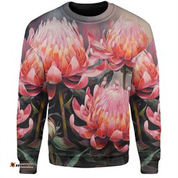 Amazing Aussie Australia Waratah Waratah Oil Painting Abstract Ver3 Sweatshirt