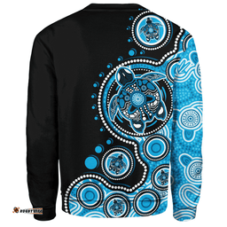 Amazing Aussie Australia Indigenous Turtle Aboriginal Dot Art Blue Sweatshirt