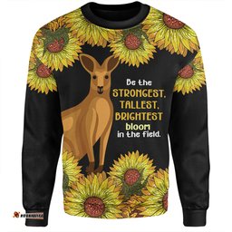 Amazing Aussie Australia Kangaroo Aboriginal Custom Aboriginal Sunflowers With Kangaroo Be The Strongest Dot Painting Art Sweatshirt