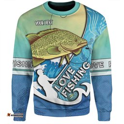 Amazing Aussie Australia Fishing Aboriginal Fishing Custom Love Fishing Murray Cod In Aboriginal Art Patterns Sweatshirt