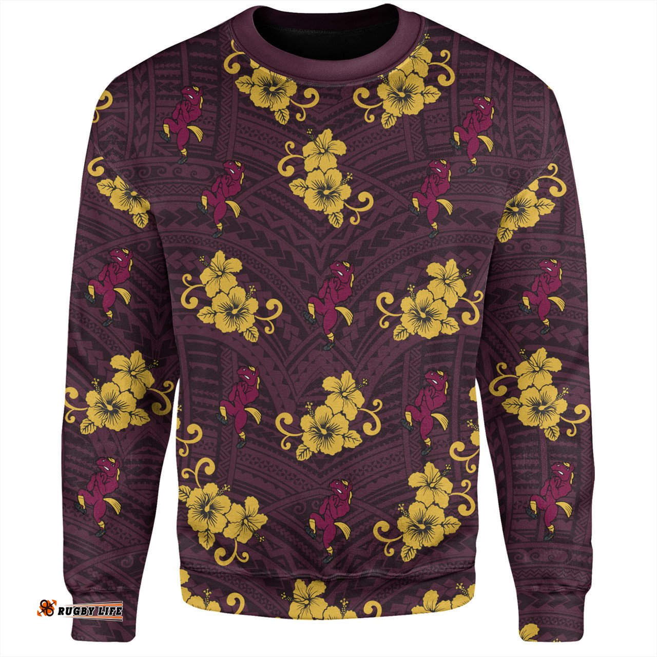 Amazing Aussie Brisbane Broncos Custom Brisbane Broncos With Maori Patterns Sweatshirt