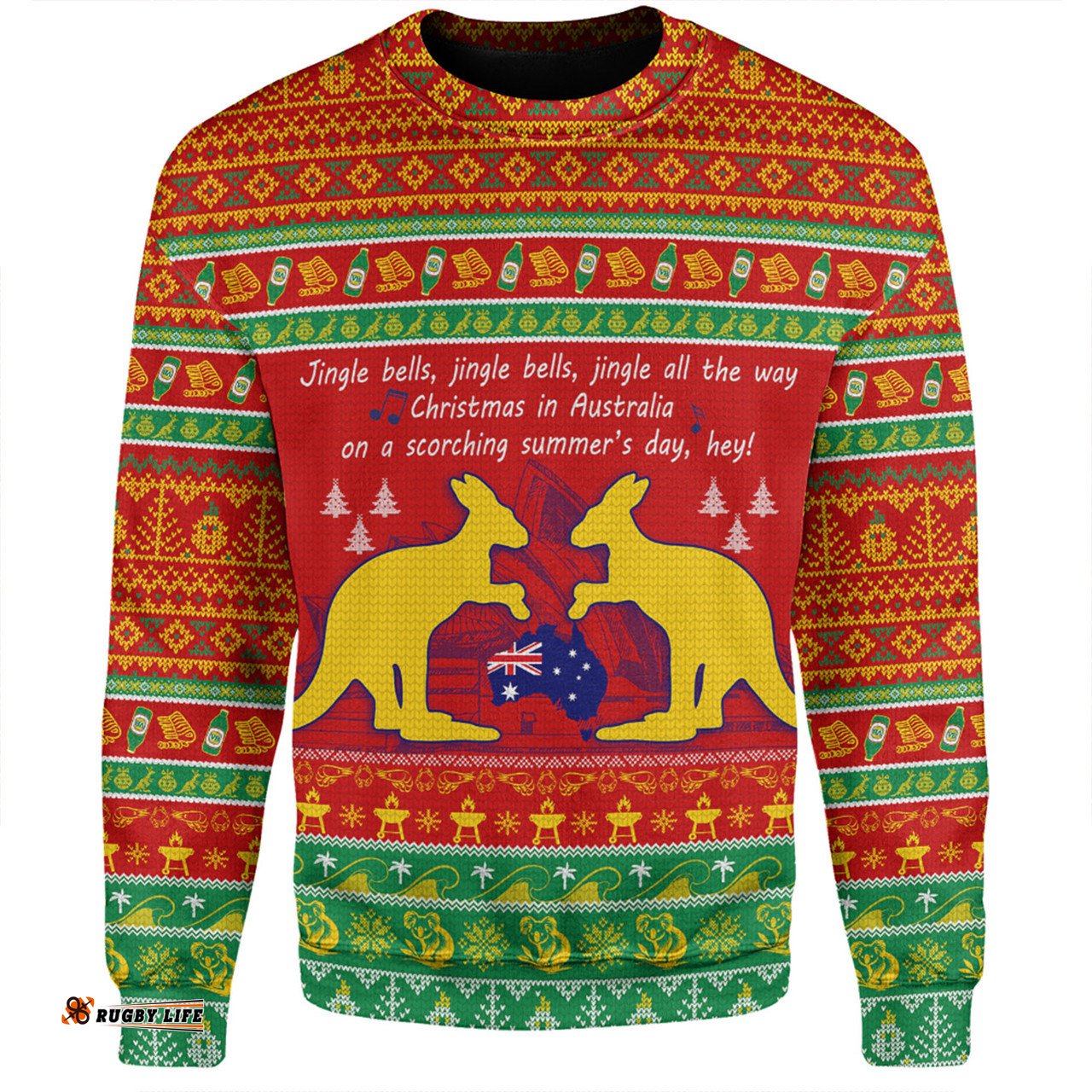 Amazing Aussie Australian Christmas Carol Christmas Jingle Bells Ugly Style V2 Sweatshirt