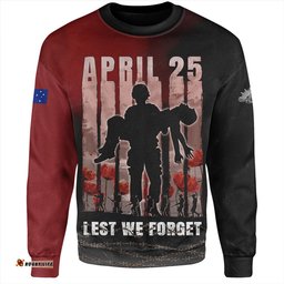 Amazing Aussie Australia Anzac Day Lest We Forget The Sacrifice Of Soldiers Sweatshirt